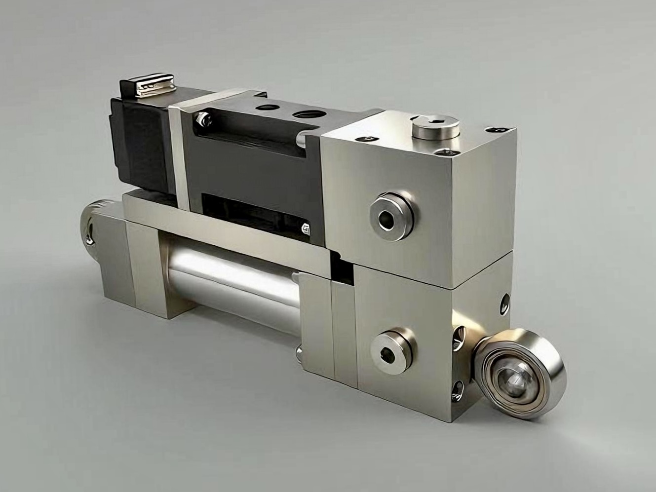 亿美博微型数字液压缸，自重1.6公斤，推力1000公斤，精度1微米